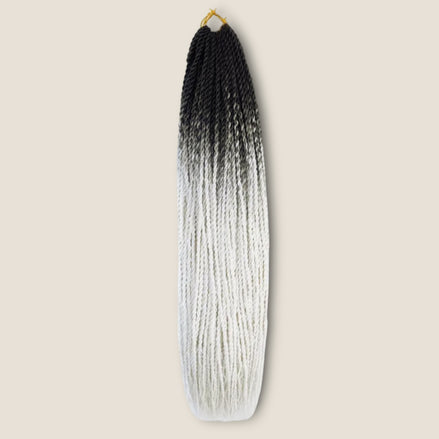 Senegalese Twists 70 cm zwart wit ombre – crochet invlechthaar