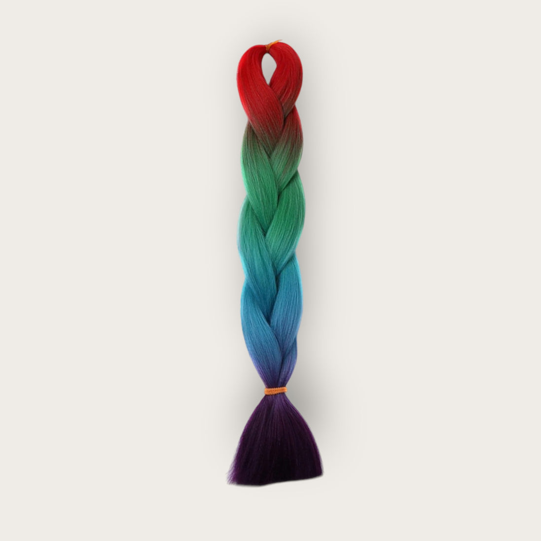 Soft kanekalon invlechthaar 60 cm multicolor rood groen blauw paars
