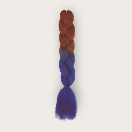 Soft kanekalon invlechthaar 60 cm ombre koperbruin paars