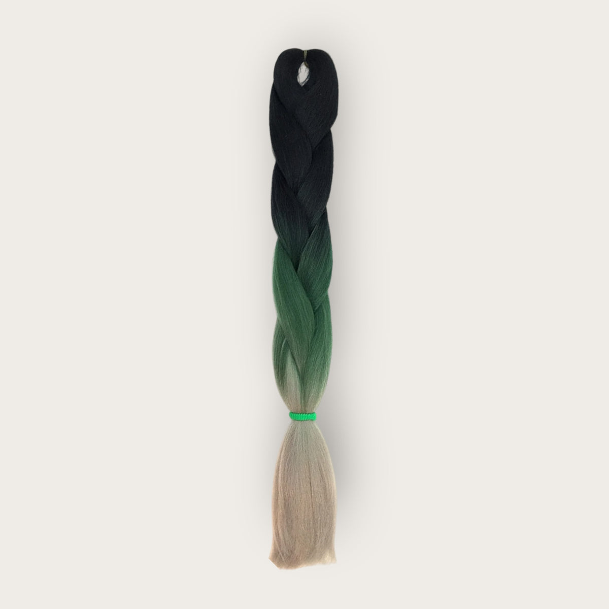 Soft kanekalon invlechthaar 60 cm ombre zwart groen grijs