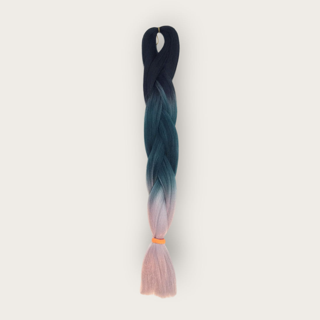 Soft kanekalon invlechthaar 60 cm ombre donkerblauw petrol oudroze
