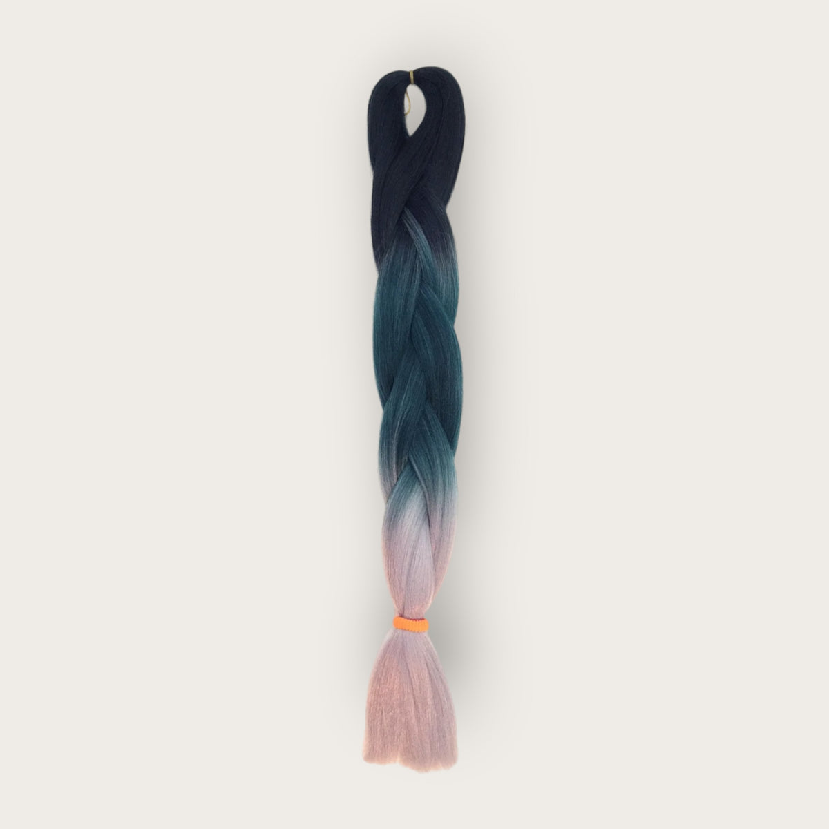 Soft kanekalon invlechthaar 60 cm ombre donkerblauw petrol oudroze