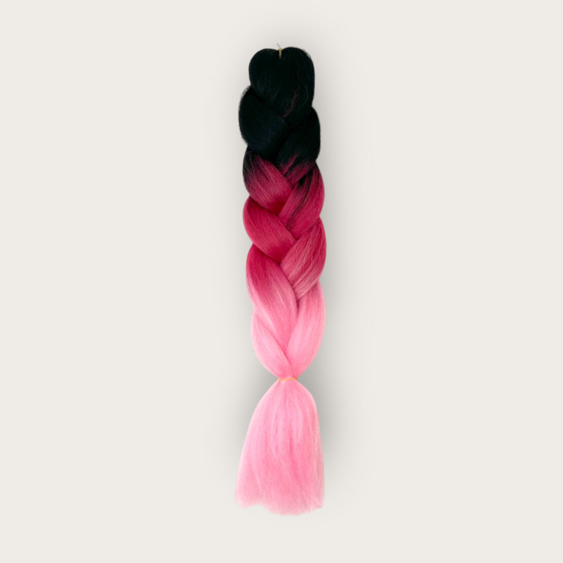 Soft kanekalon invlechthaar 60 cm ombre zwart fuchsia lichtroze