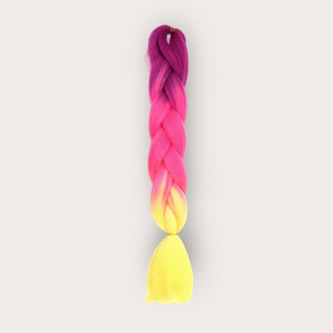 Soft kanekalon invlechthaar 60 cm ombre magenta roze neon geel
