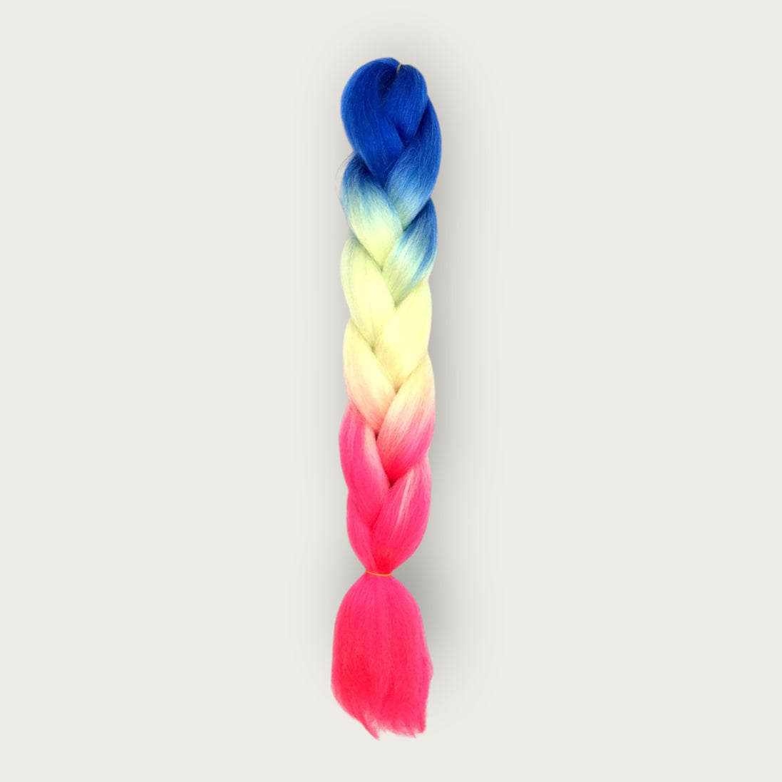 Soft kanekalon invlechthaar 60 cm multicolor blauw geel roze