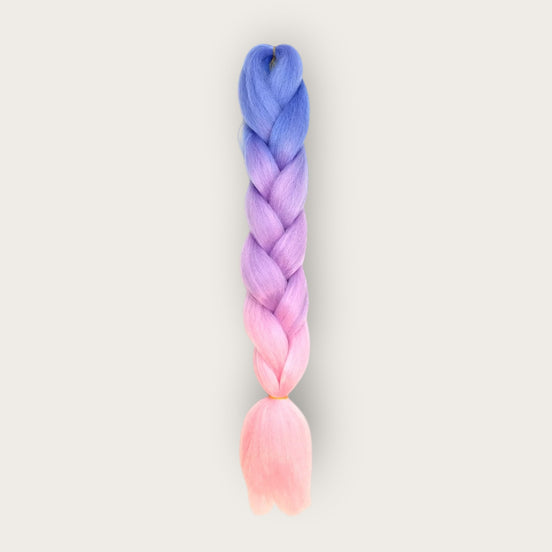 Soft kanekalon invlechthaar 60 cm ombre lavendel lila lichtroze