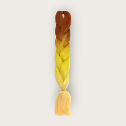 Soft kanekalon invlechthaar 60 cm ombre koperbruin geel blond