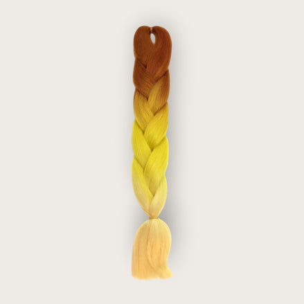 Soft kanekalon invlechthaar 60 cm ombre koperbruin geel blond