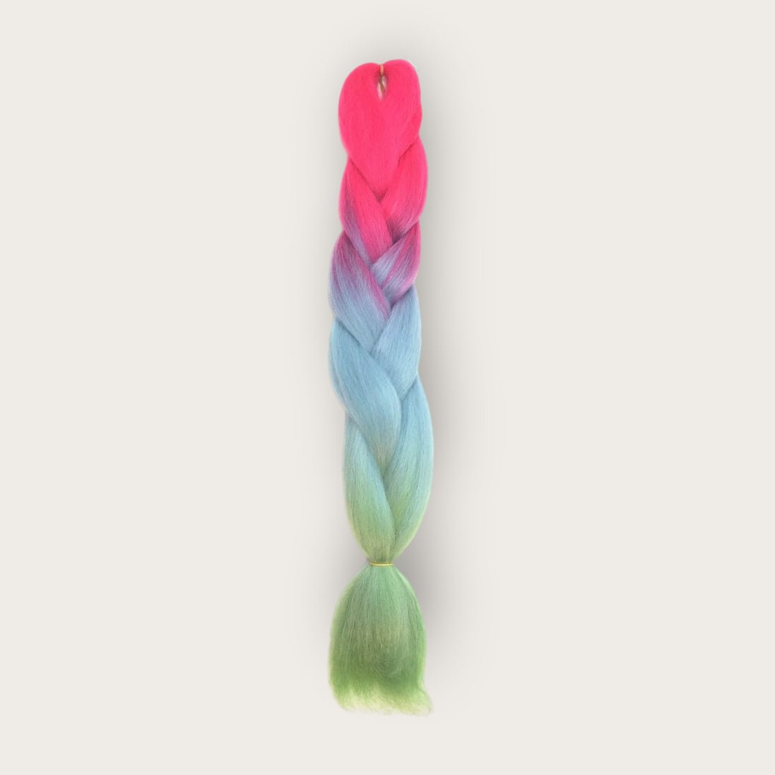 Soft kanekalon invlechthaar 60 cm multicolor felroze lichtblauw mintgroen