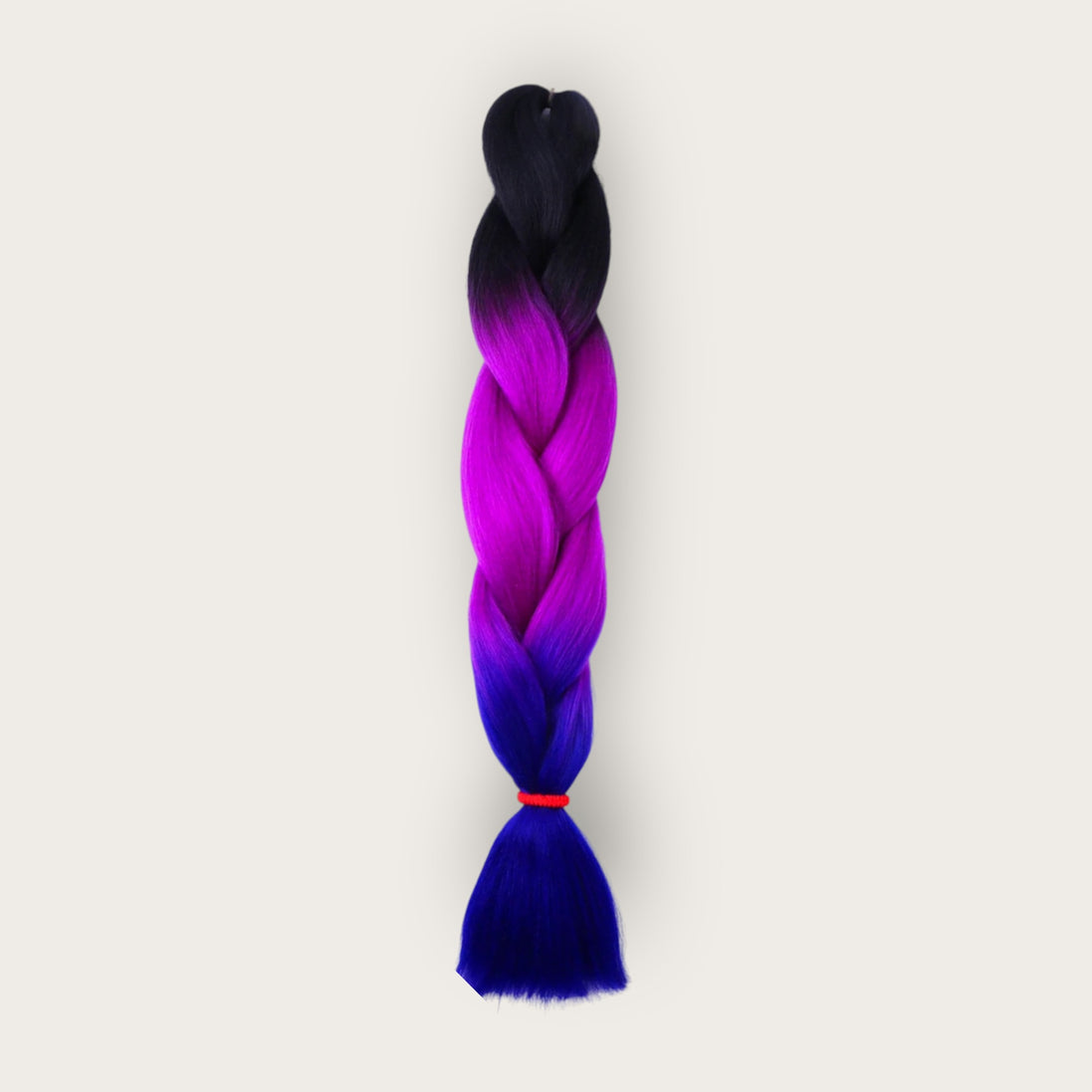 Soft Kanekalon Invlechthaar 60 cm – Zwart Magenta Blauw Ombre