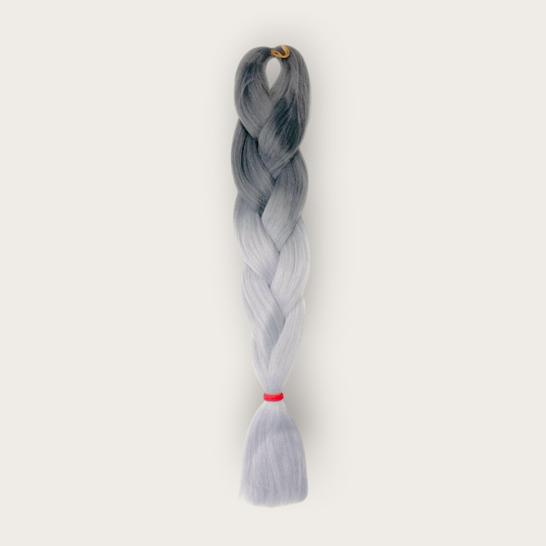 Soft Kanekalon Invlechthaar 60 cm – Donkergrijs Lichtgrijs Ombre