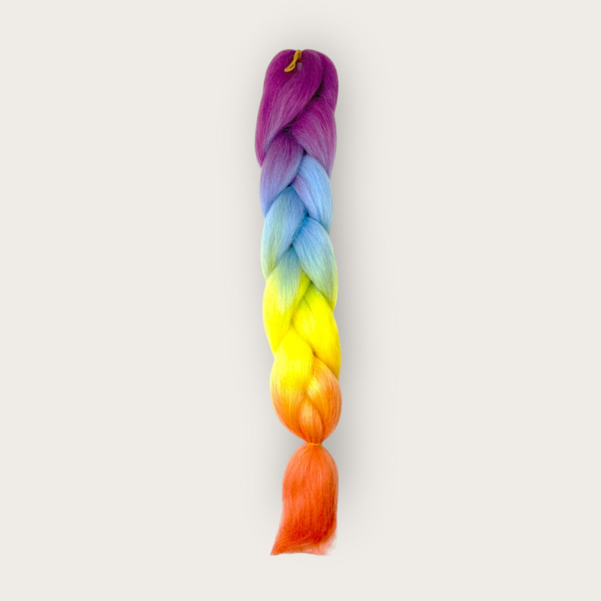 Soft Kanekalon Invlechthaar 60 cm – Rainbow Paars Blauw Geel Oranje