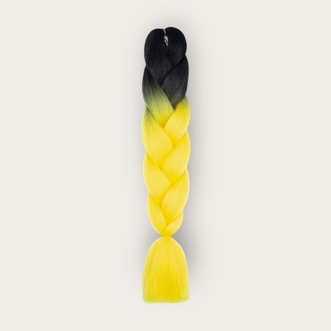 Soft Kanekalon Invlechthaar 60 cm – Zwart Neon Geel Ombre