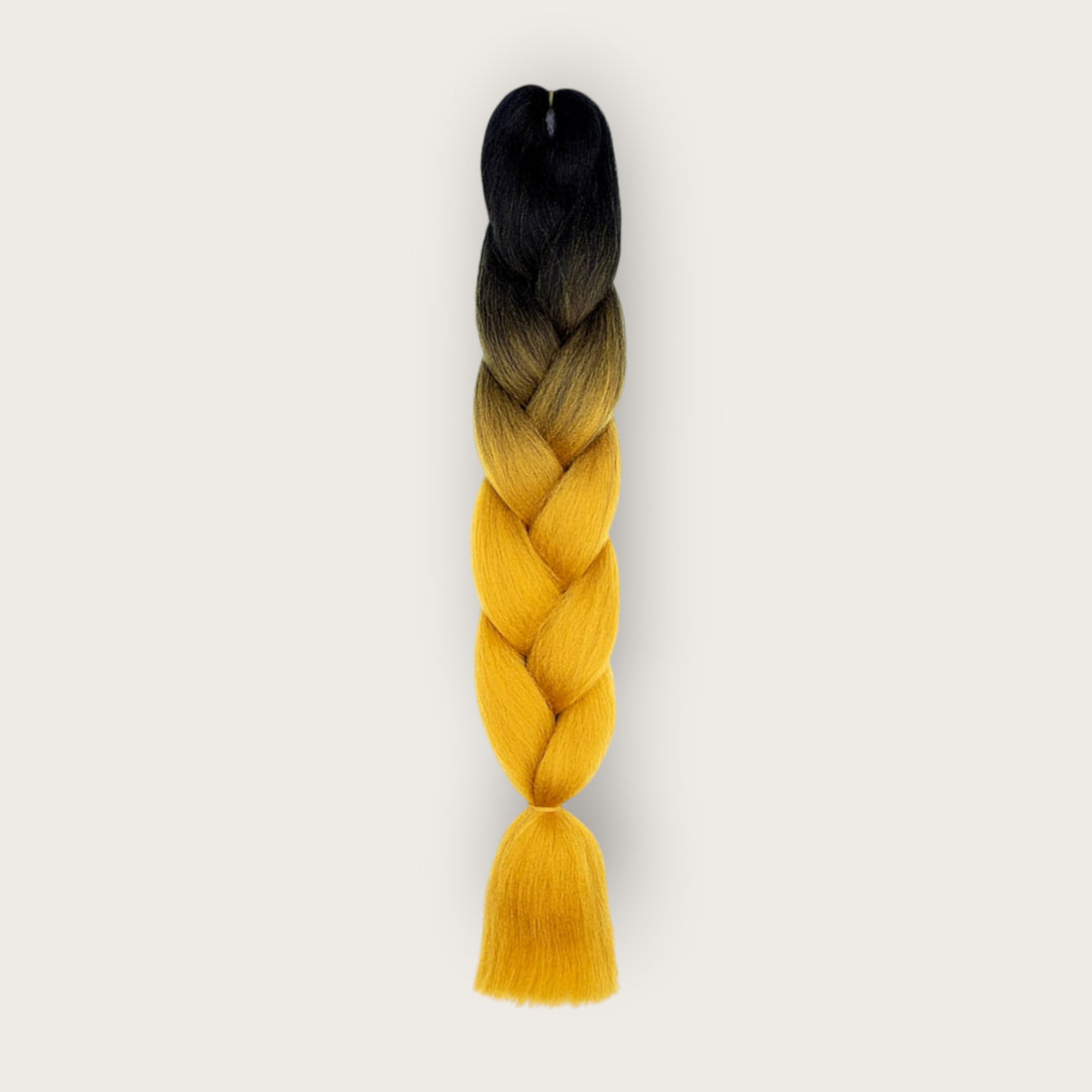 Soft Kanekalon Invlechthaar 60 cm – Zwart Okergeel Goud Ombre