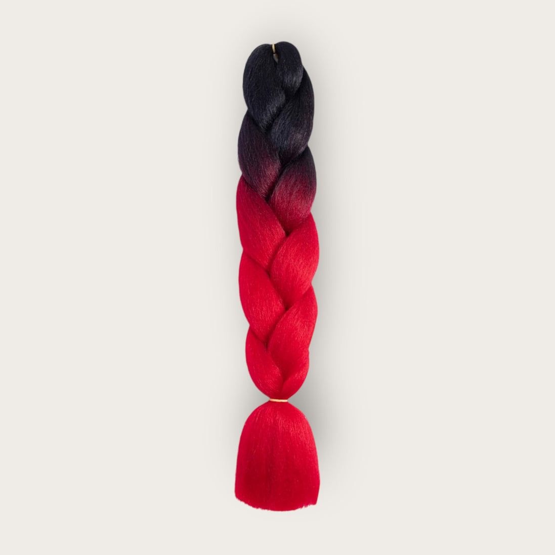 Soft Kanekalon Invlechthaar 60 cm – Zwart Rood Ombre