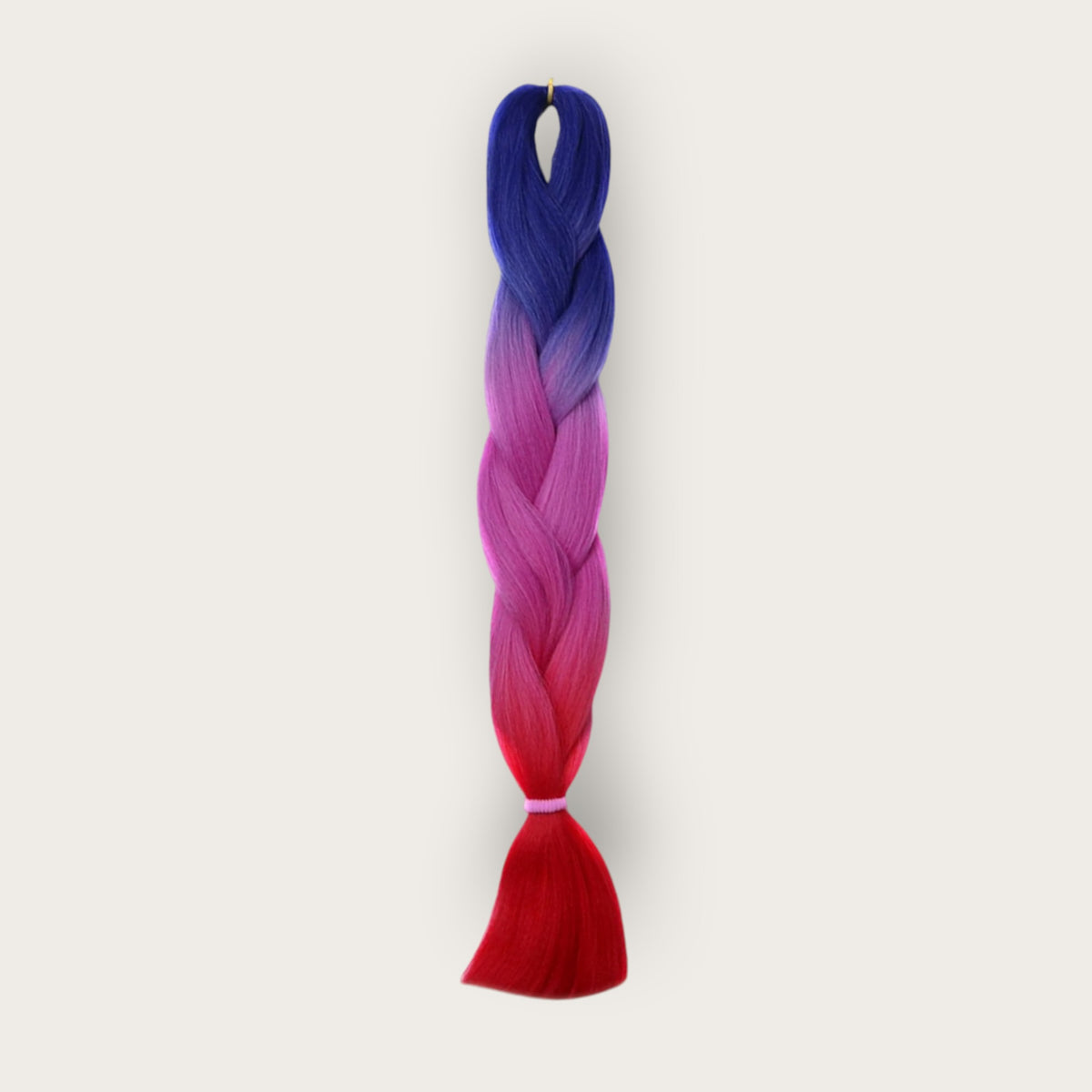 Soft kanekalon invlechthaar 60 cm ombre blauw roze rood