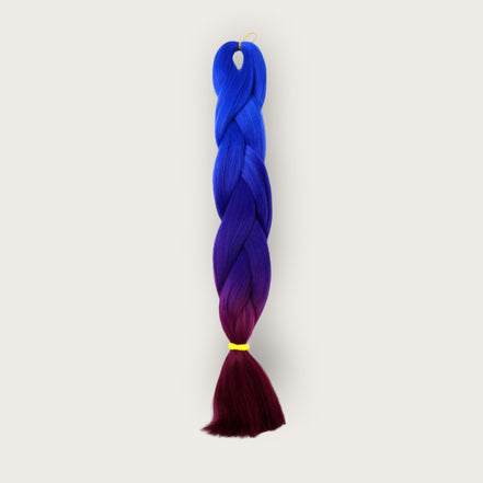 Soft kanekalon invlechthaar 60 cm ombre blauw paars bordeaux