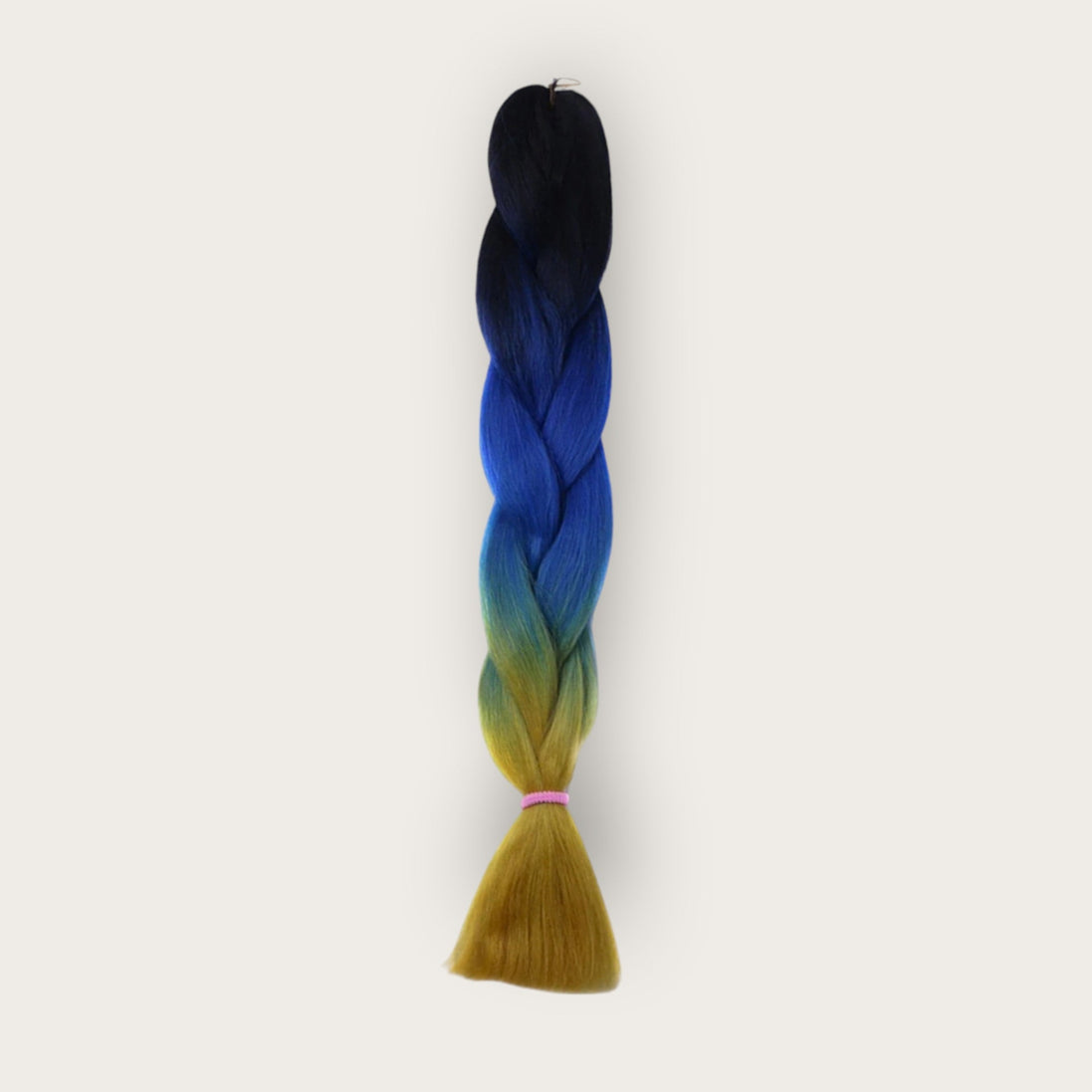 Soft kanekalon invlechthaar 60 cm ombre zwart blauw geel