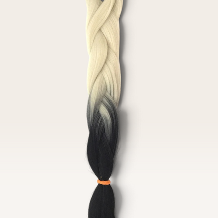 Soft kanekalon ombre invlechthaar blond naar zwart - De HaarBoetiek