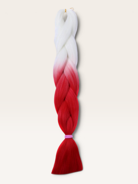 Soft kanekalon ombre invlechthaar wit naar rood - De HaarBoetiek
