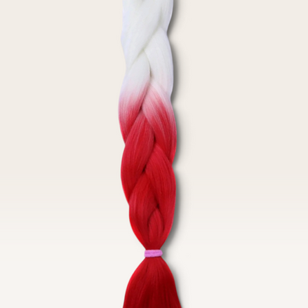 Soft kanekalon ombre invlechthaar wit naar rood - De HaarBoetiek