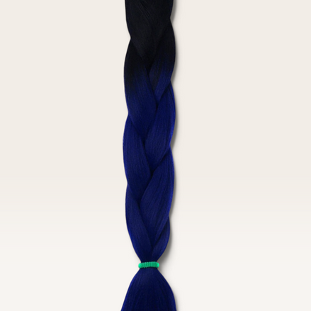 Soft kanekalon ombre invlechthaar zwart naar donkerblauw - De HaarBoetiek