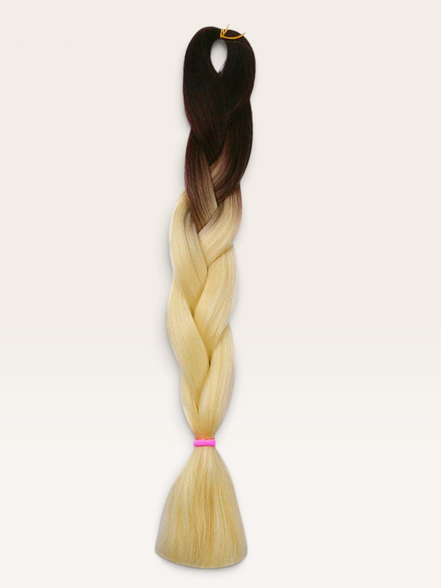 Soft kanekalon ombre invlechthaar donkerbruin naar blond - De HaarBoetiek