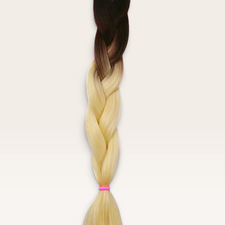 Soft kanekalon ombre invlechthaar donkerbruin naar blond - De HaarBoetiek