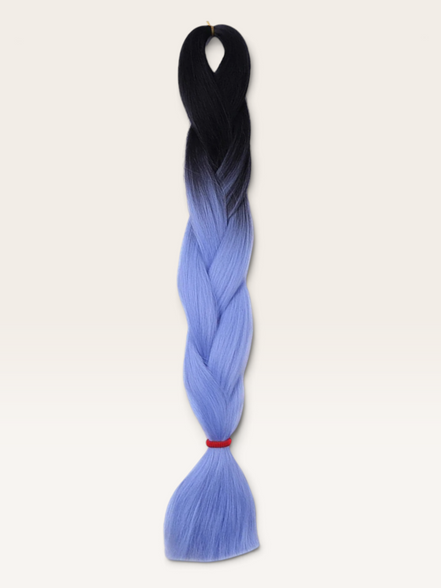 Soft kanekalon ombre invlechthaar zwart naar lavendelblauw - De HaarBoetiek