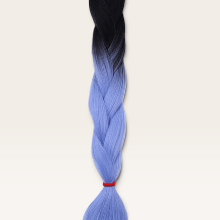 Soft kanekalon ombre invlechthaar zwart naar lavendelblauw - De HaarBoetiek