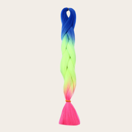 Soft kanekalon ombre invlechthaar blauw neon groen roze