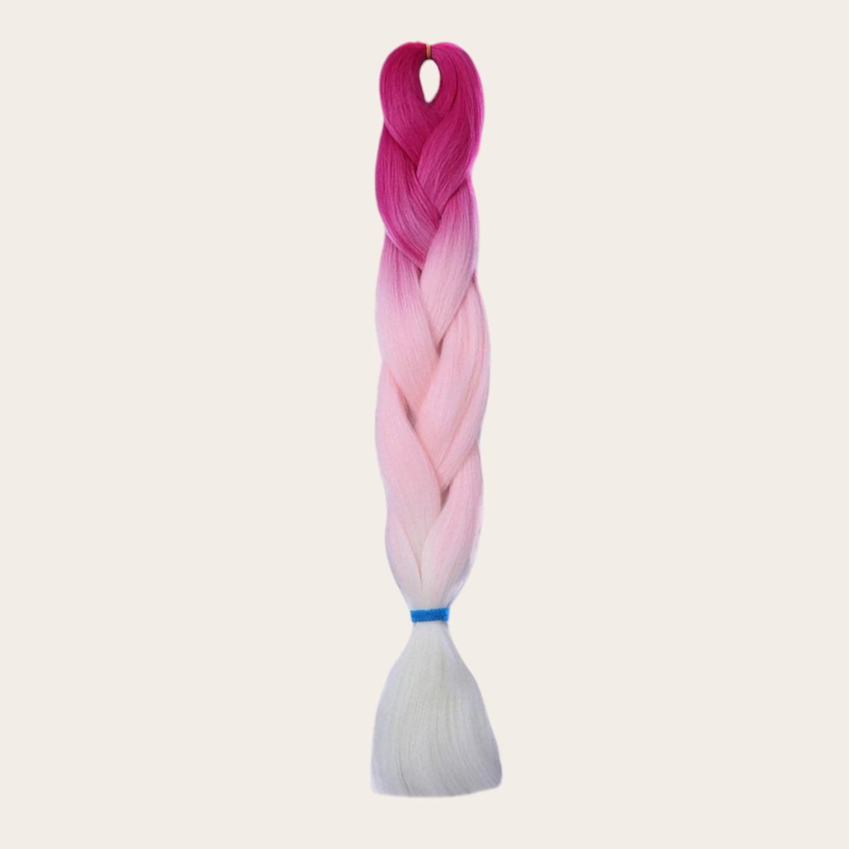 Soft kanekalon ombre invlechthaar fuchsia lichtroze wit