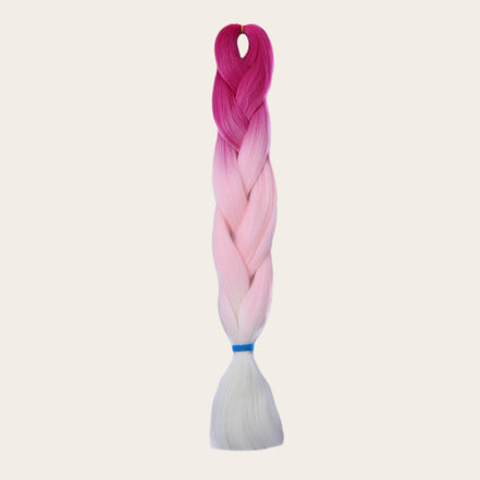 Soft kanekalon ombre invlechthaar fuchsia lichtroze wit