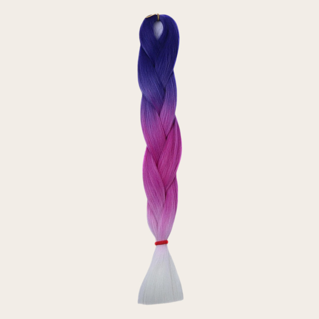 Soft kanekalon ombre invlechthaar donkerpaars fuchsia wit