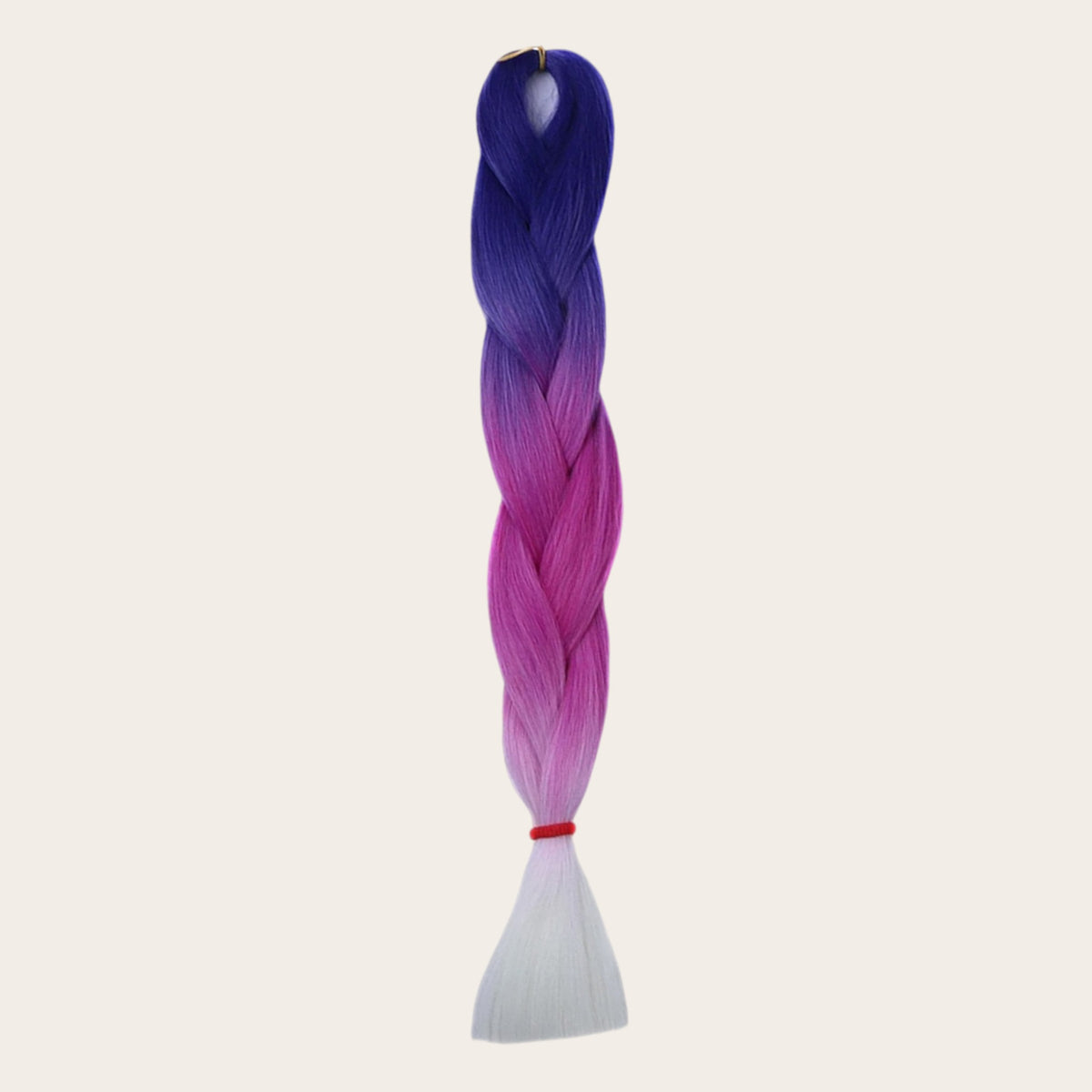 Soft kanekalon ombre invlechthaar donkerpaars fuchsia wit