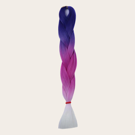 Soft kanekalon ombre invlechthaar donkerpaars fuchsia wit