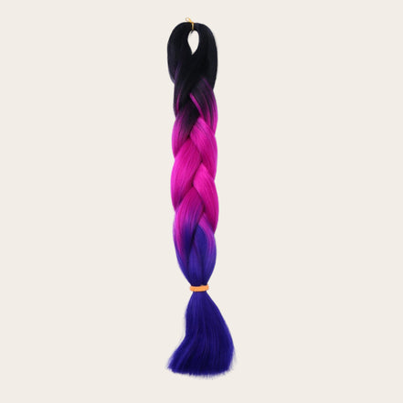 Soft kanekalon ombre invlechthaar zwart fuchsia paars