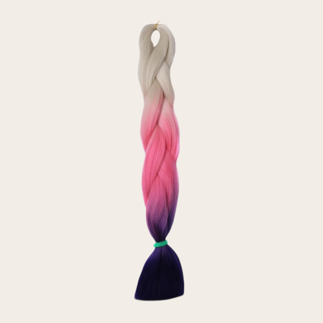 Soft kanekalon ombre invlechthaar blond roze donkerpaars