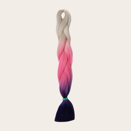 Soft kanekalon ombre invlechthaar blond roze donkerpaars
