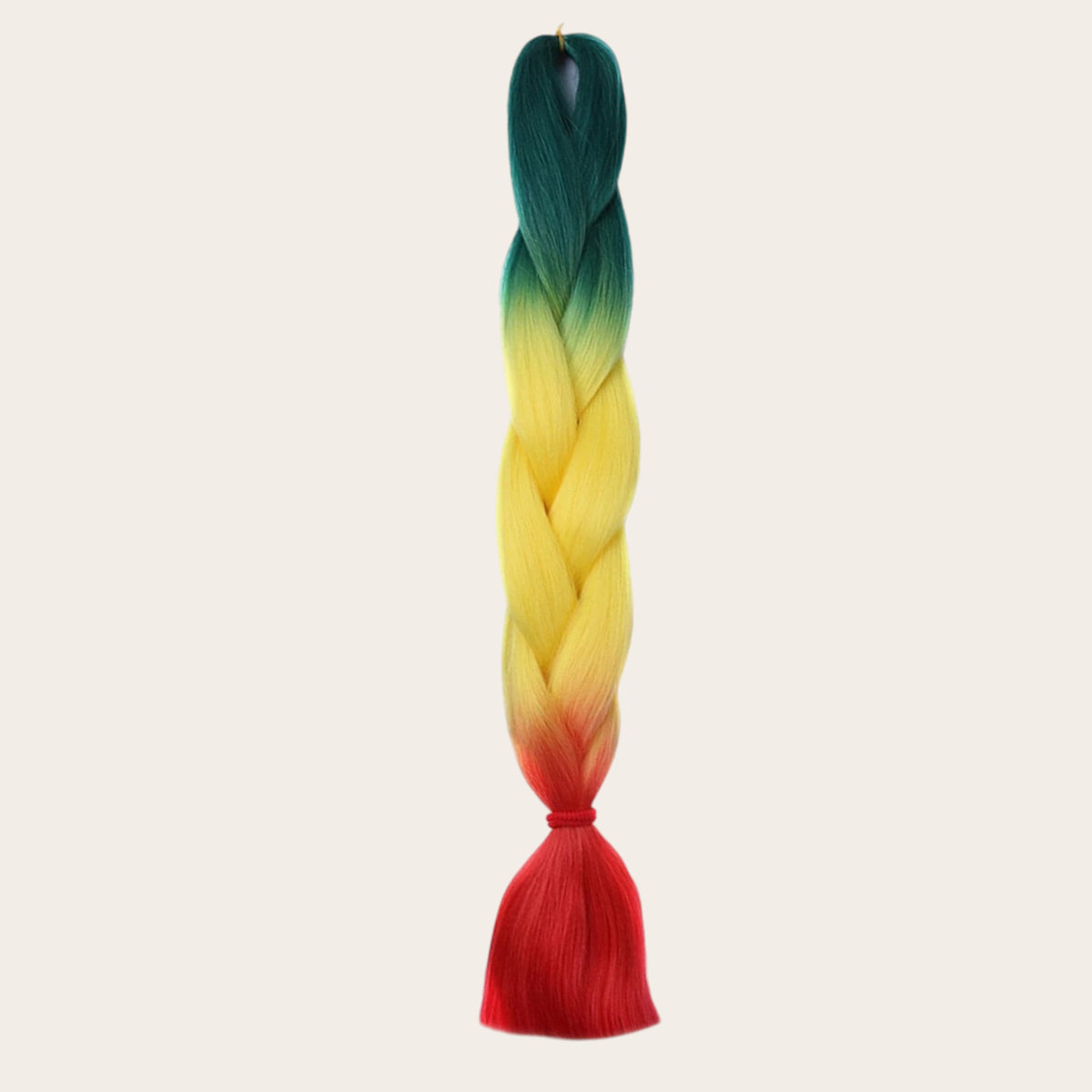 Soft kanekalon ombre invlechthaar groen geel rood