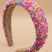Roze multicolor sprinkles haarband – De HaarBoetiek