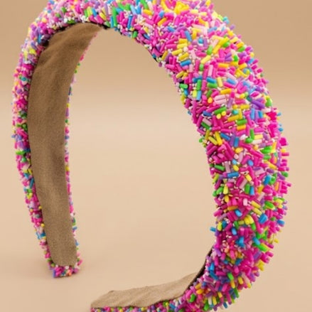 Roze multicolor sprinkles haarband – De HaarBoetiek