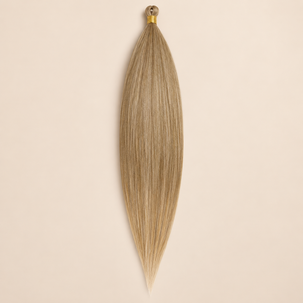 Steil Pony Kanekalon vlechthaar in kleur 60, 70 cm en 100 gram, op beige achtergrond