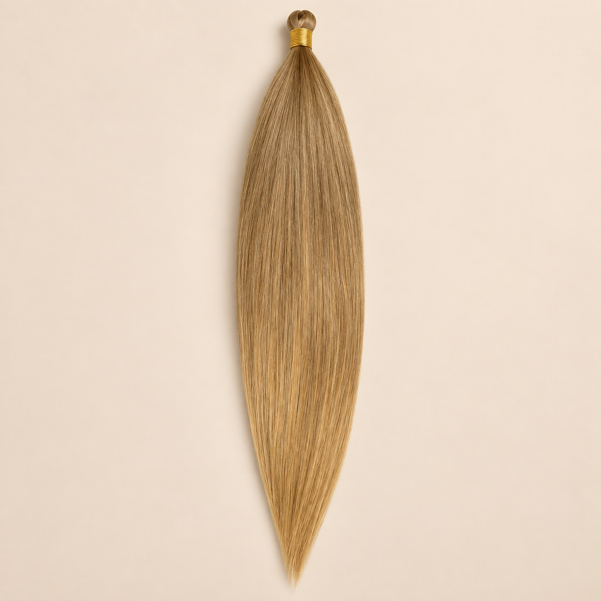 Steil Pony Kanekalon vlechthaar in kleur in springs 1, 70 cm en 100 gram, op beige achtergrond