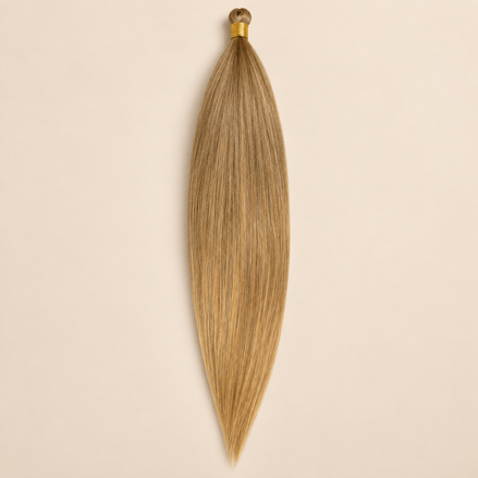 Steil Pony Kanekalon vlechthaar in kleur in springs 1, 70 cm en 100 gram, op beige achtergrond