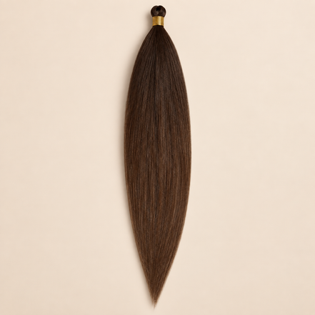 Steil Pony Kanekalon vlechthaar in kleur in springs 56C, 70 cm en 100 gram, op beige achtergrond
