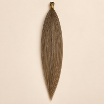 Steil Pony Kanekalon vlechthaar in kleur in springs T16A/56C, 70 cm en 100 gram, op beige achtergrond
