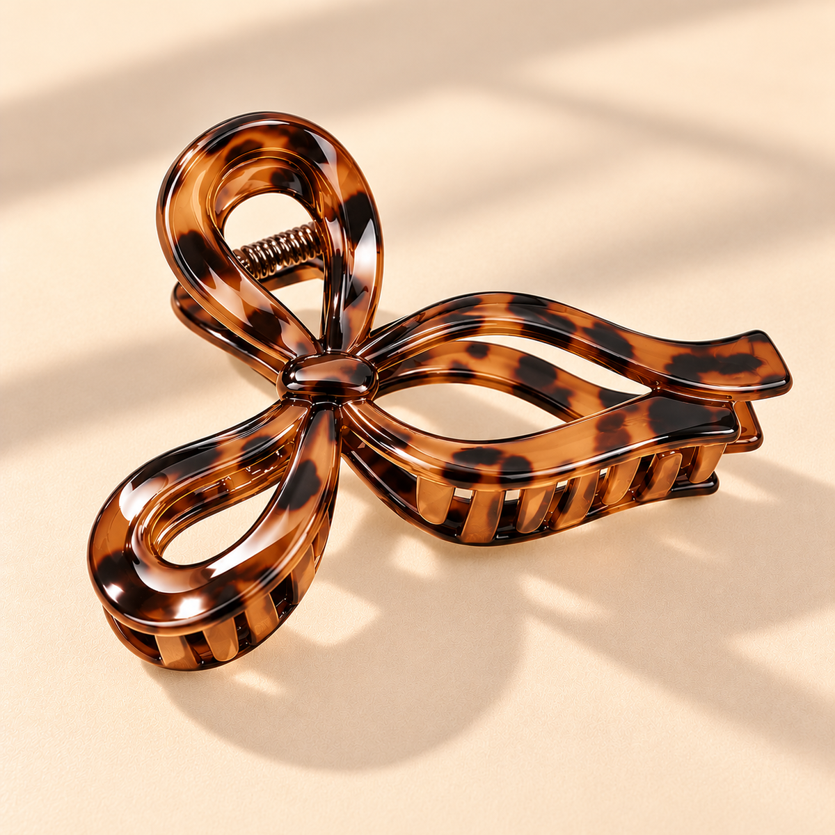 Open Strik Haarklem – Cognac Luipaardprint – De HaarBoetiek