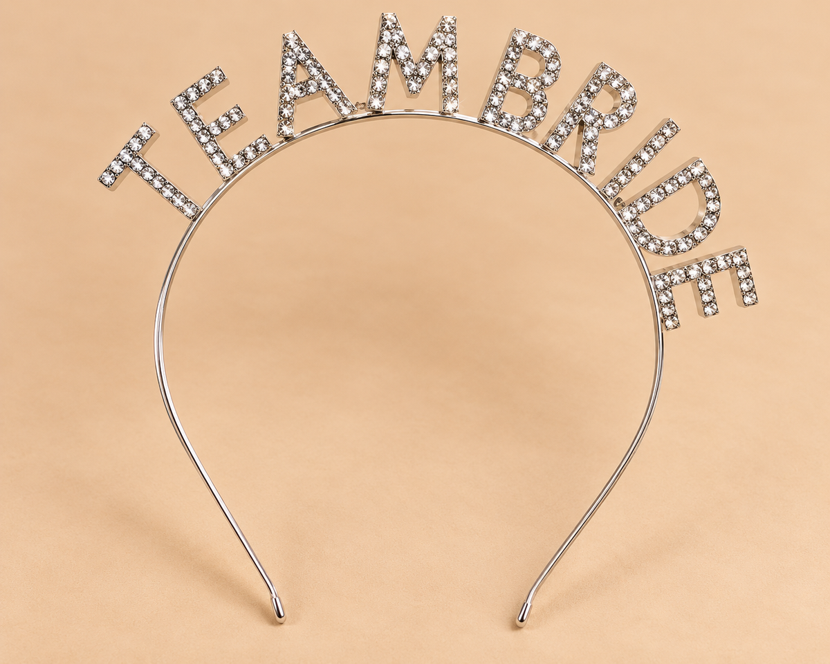 TEAM BRIDE Diadeem Zilver met Strasssteentjes – De HaarBoetiek
