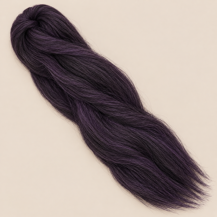 Ultra Braid kanekalon Purple donkerpaars 100 cm, 165 gram op beige achtergrond